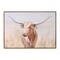 Melrose Long Horn Cattle Framed Rectangular Wall Art - 28" - Brown